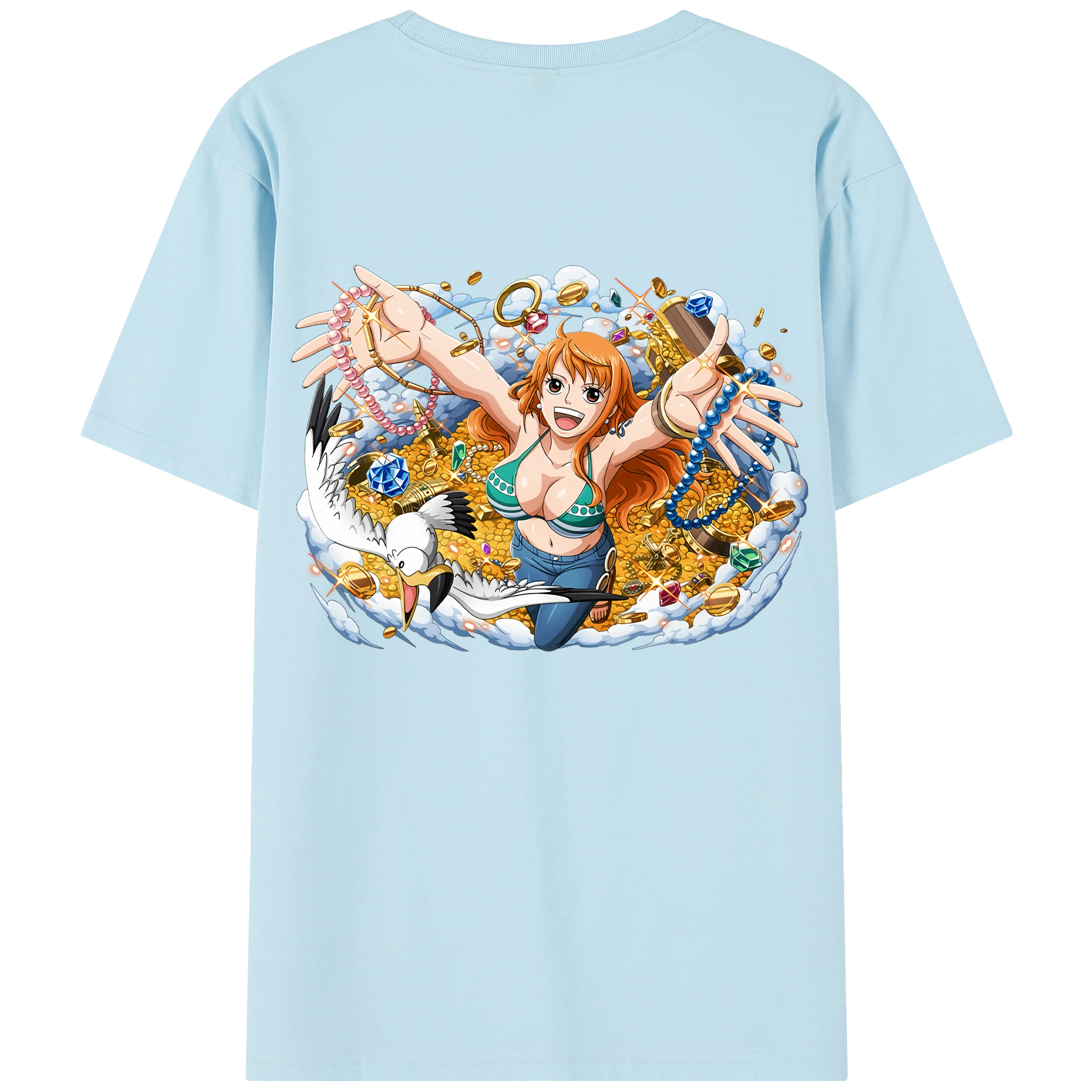 ワンピース ナミ ONE PIECE Nami 綿100％半袖Tシャツ（背面プリント）